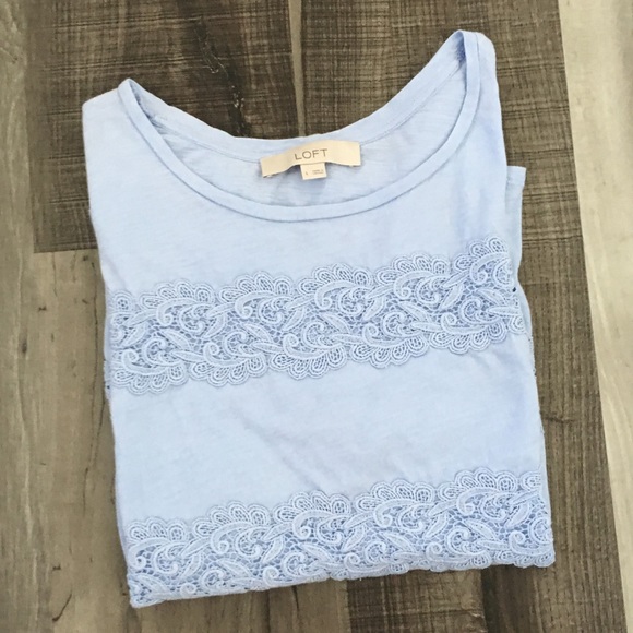 LOFT Tops - LOFT Ann Taylor Blue Short Sleeve Tee Shirt